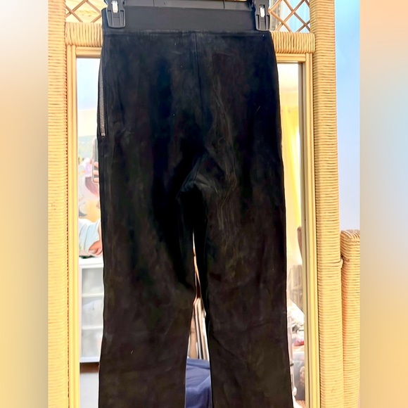 Stella Nova,Copenhagen, Luxury, Pure Sheep Suede,Straight Pants,Black,Size 34/4 - Picture 13 of 13